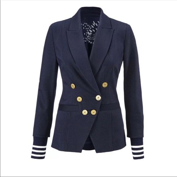 CAbi Jackets & Blazers - CABi / Navy Gold Accent Blazer